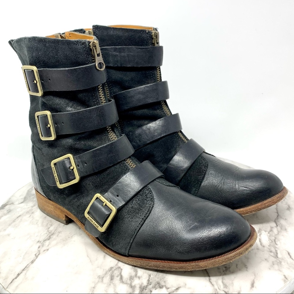 Sundance Kork-Ease Monrovia Leather Boots 9.5 Comfy Classic Moto Bohemian Rustic